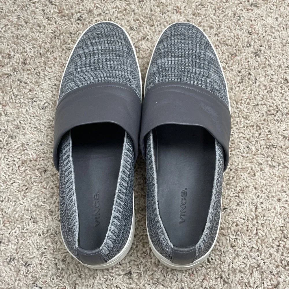Vince Ward Chunky Platform Knit Shoes Womens 9.5 Gray‎ Slip On Casual Sneaker